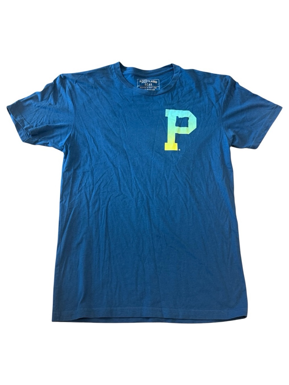 Portland Gear Blue Graphic T-Shirt Gradient P Logo Men’s M